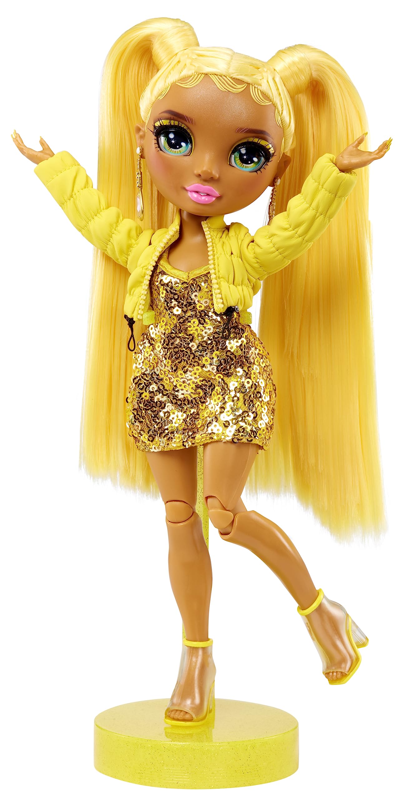 Rainbow High Fantastic Fashion Sunny Madison – 11” Yellow Doll & Playset with 2 Outfits