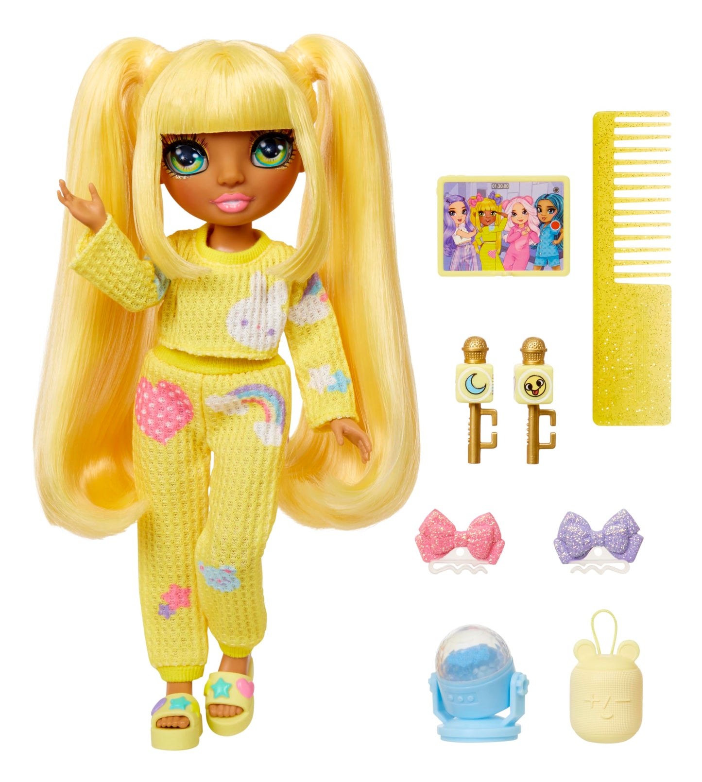 Rainbow High Jr High PJ Party Sunny – 9-Inch Posable Blonde Doll with Pajamas & Accessories