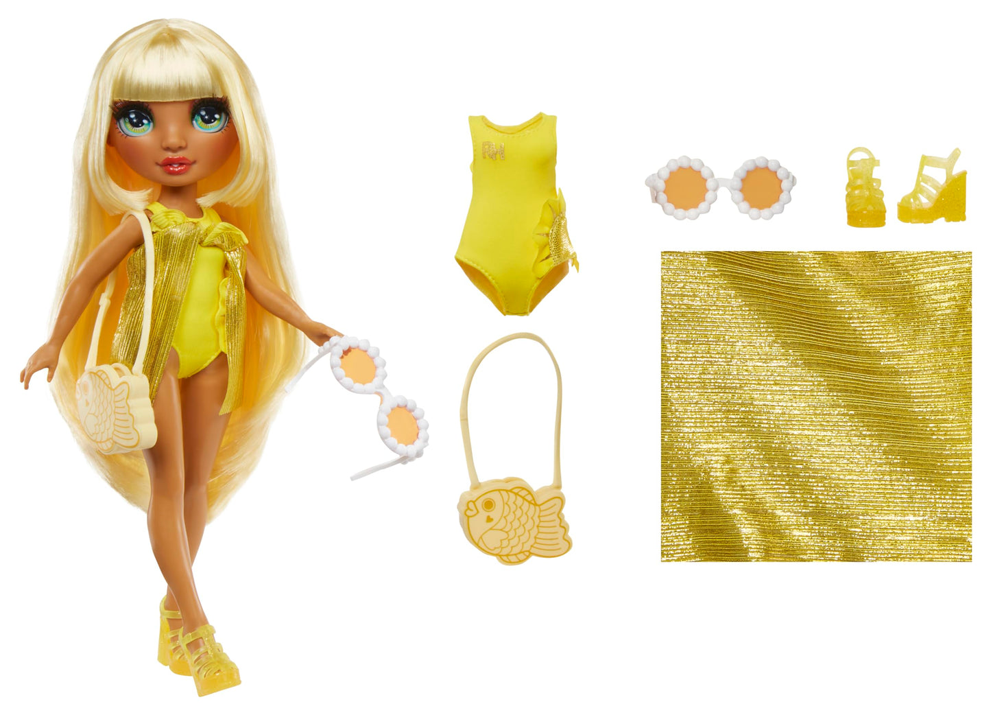 Rainbow High Swim & Style Sunny – Yellow 11-inch Doll, 10+ Ways to Style