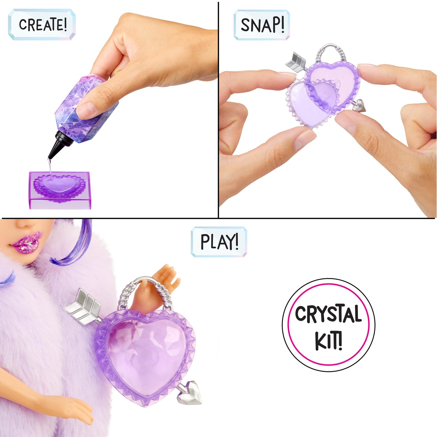 Rainbow High Creative Crystals Violet – 11" Fashion Doll with Crystal Accessory Make It Kit | DIY Jewelry & Accessories