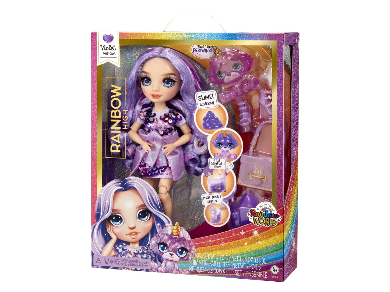 Rainbow High Violet – 28 cm Fashion Doll with Sparkle Slime, Magical Pet & Accessories