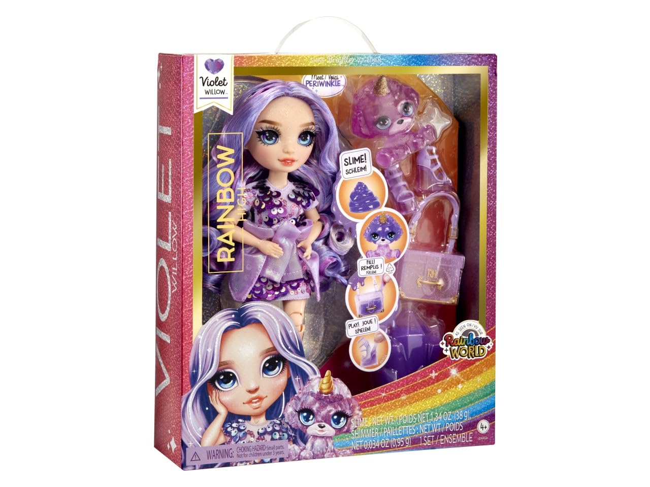 Rainbow High Violet – 28 cm Fashion Doll with Sparkle Slime, Magical Pet & Accessories