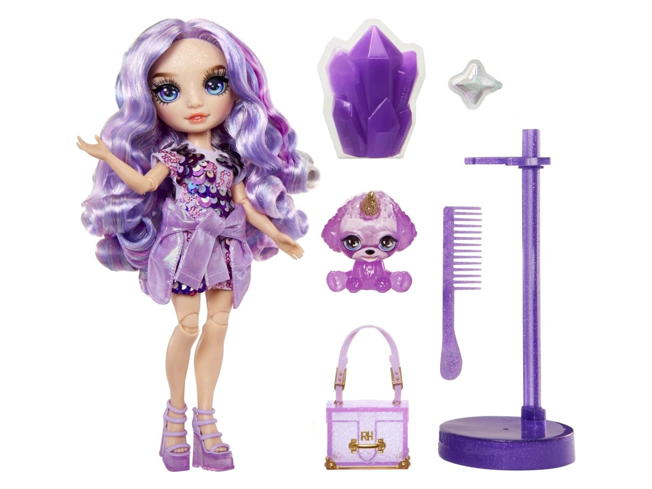 Rainbow High Violet – 28 cm Fashion Doll with Sparkle Slime, Magical Pet & Accessories