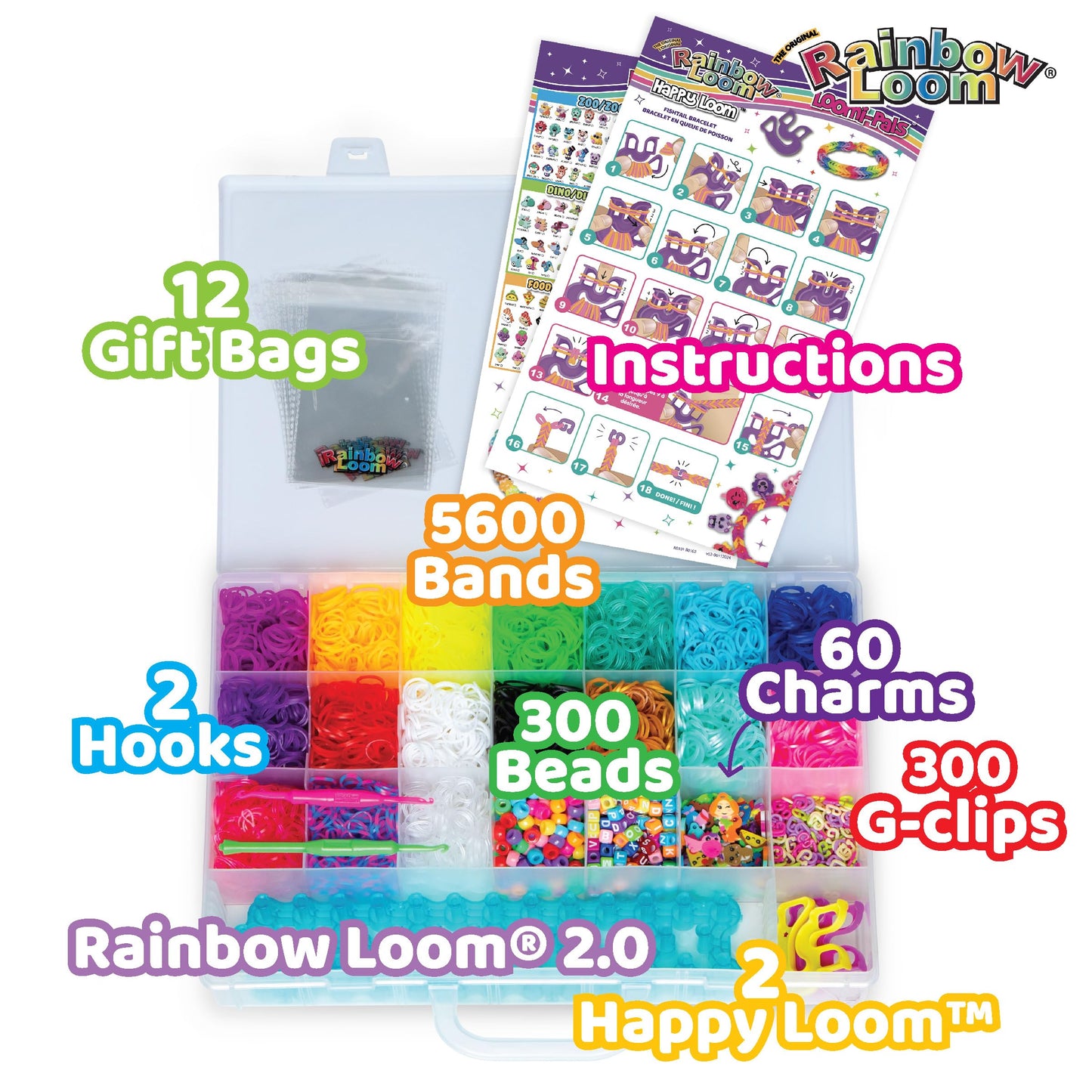 Rainbow Loom Loomi-Pals Mega Set: 5600 Bands, 60 Charms, Carrying Case