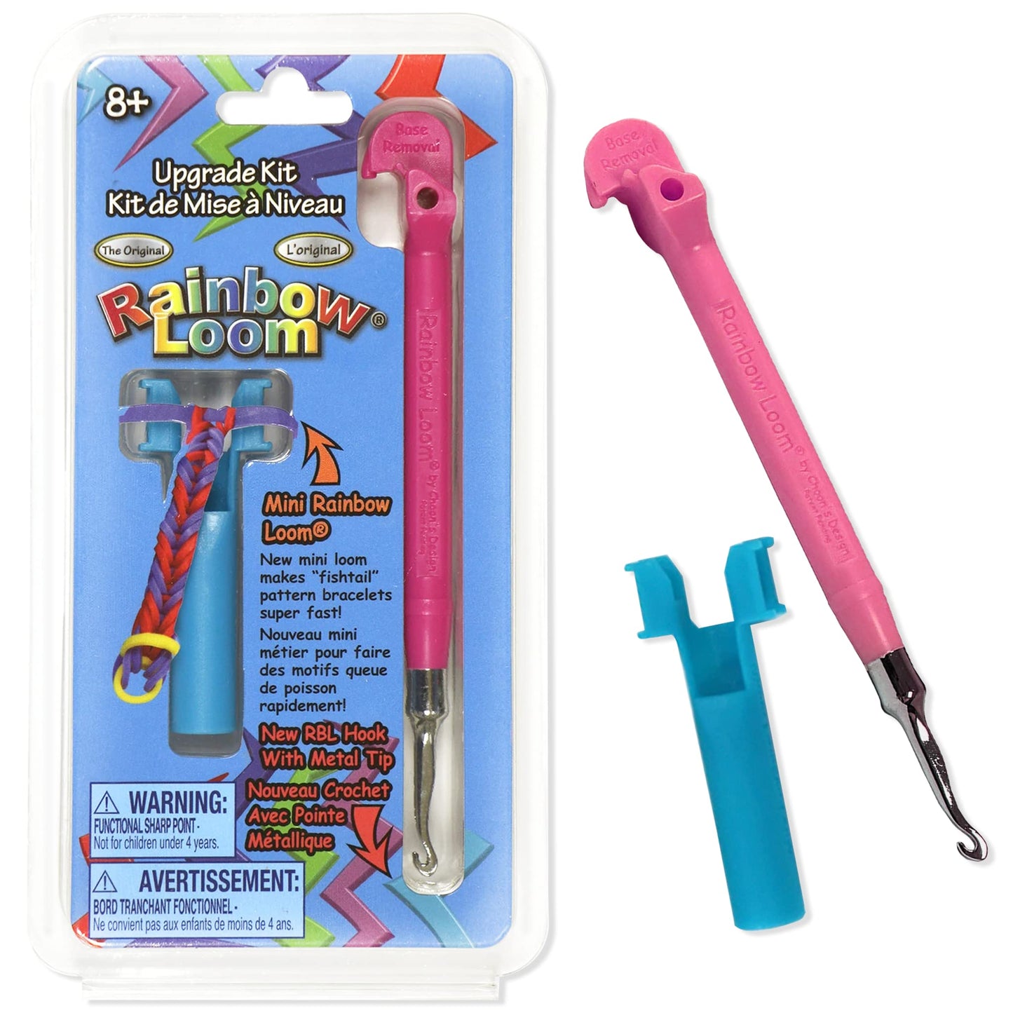 Rainbow Loom Tail Upgrade Kit - Pink Metal Hook for Precision Looming