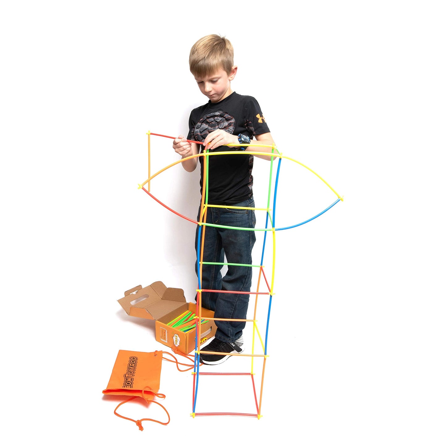 RAINBOW TOYFROG Straw Constructors – 300 Pcs STEM Building Set for Kids | Safe, BPA-Free