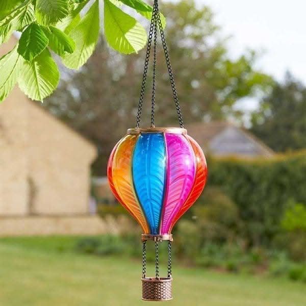 Rainbow Flaming Balloon Hanging Solar Garden Light