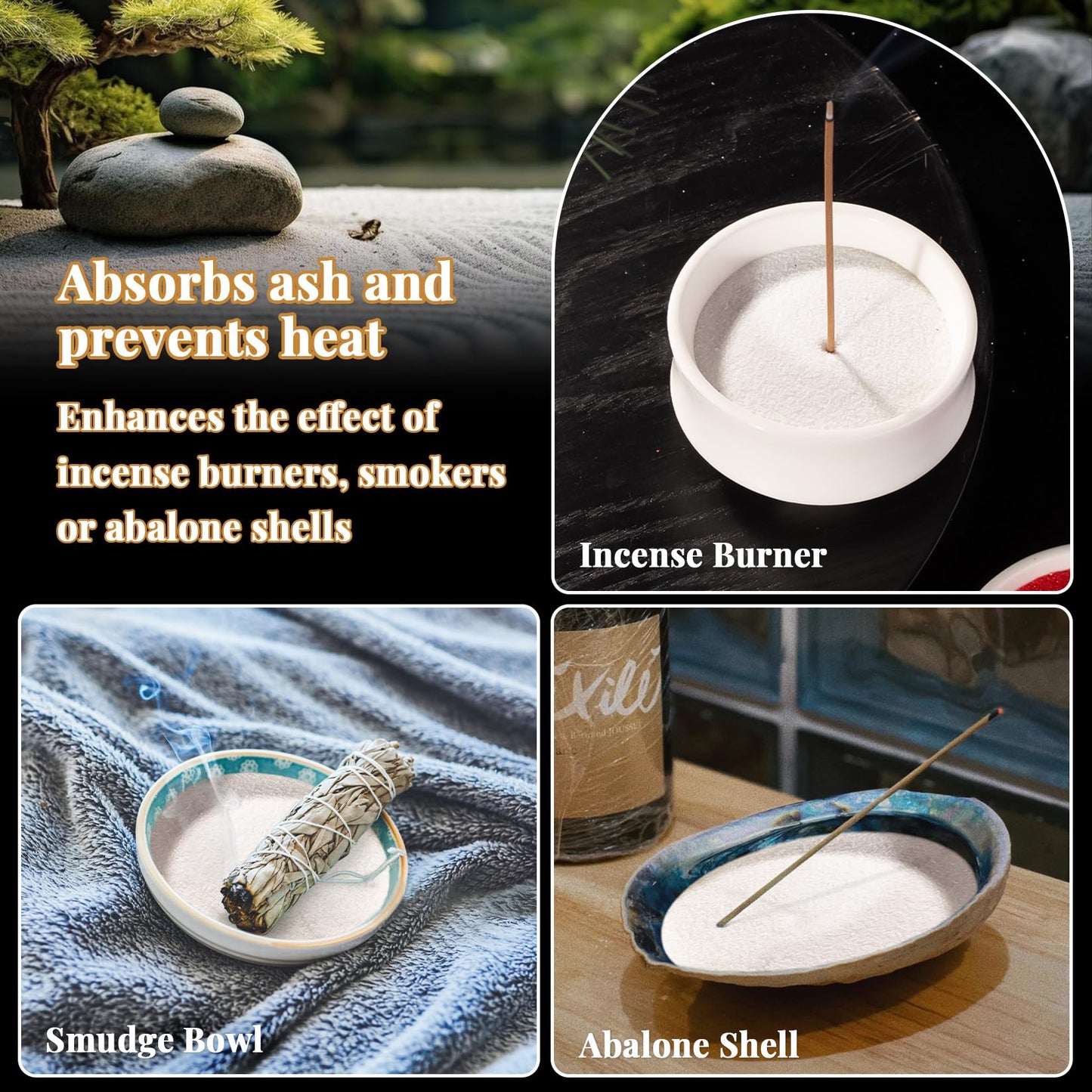 RAINFLOW 15 oz Fine White Sand for Crafts — Quartz Zen Garden Sand & Decor