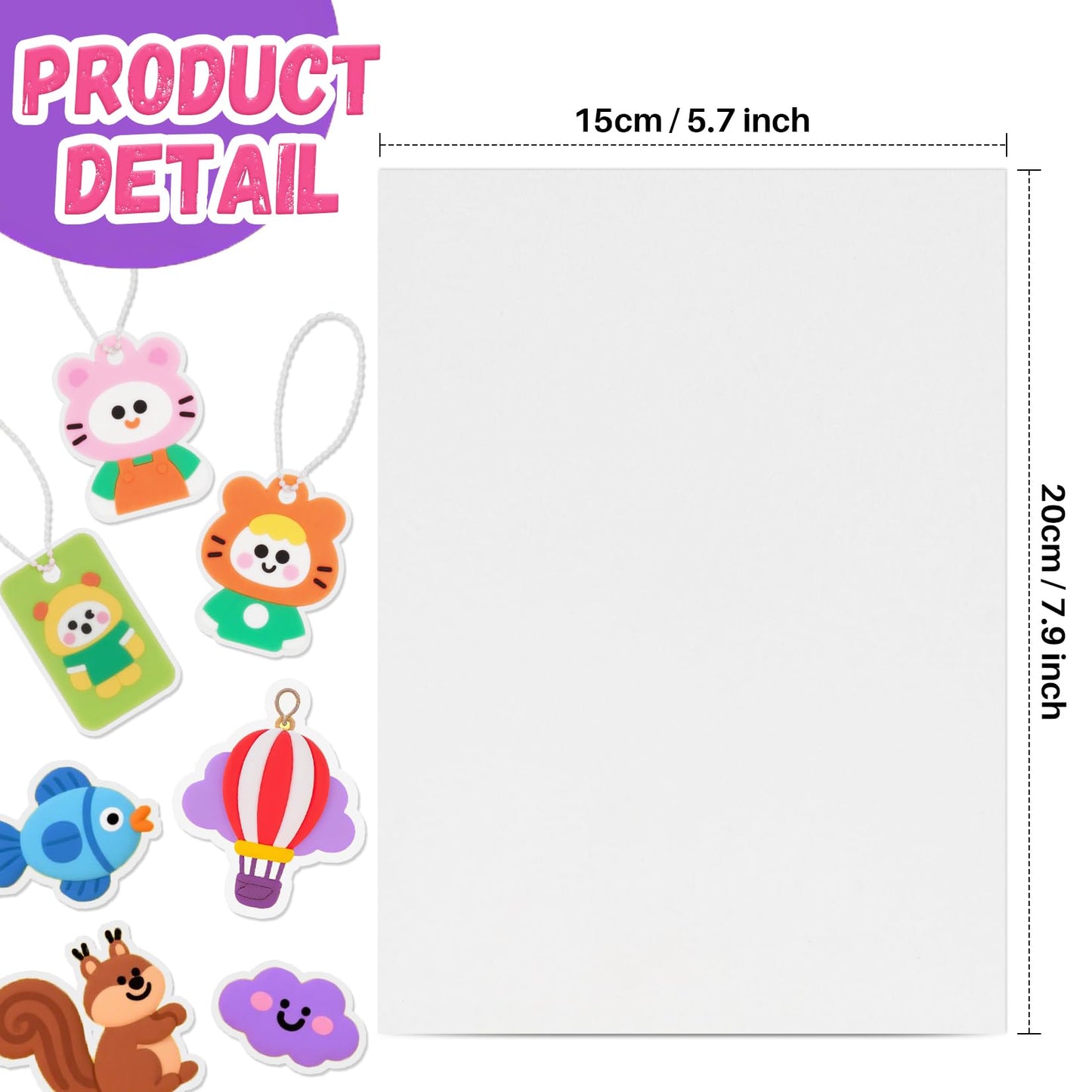 RAINFLOW 22PCS Shrinky Dink Sheets – Keychain Kit for DIY Shrink Art (7.9 x 5.7 in)