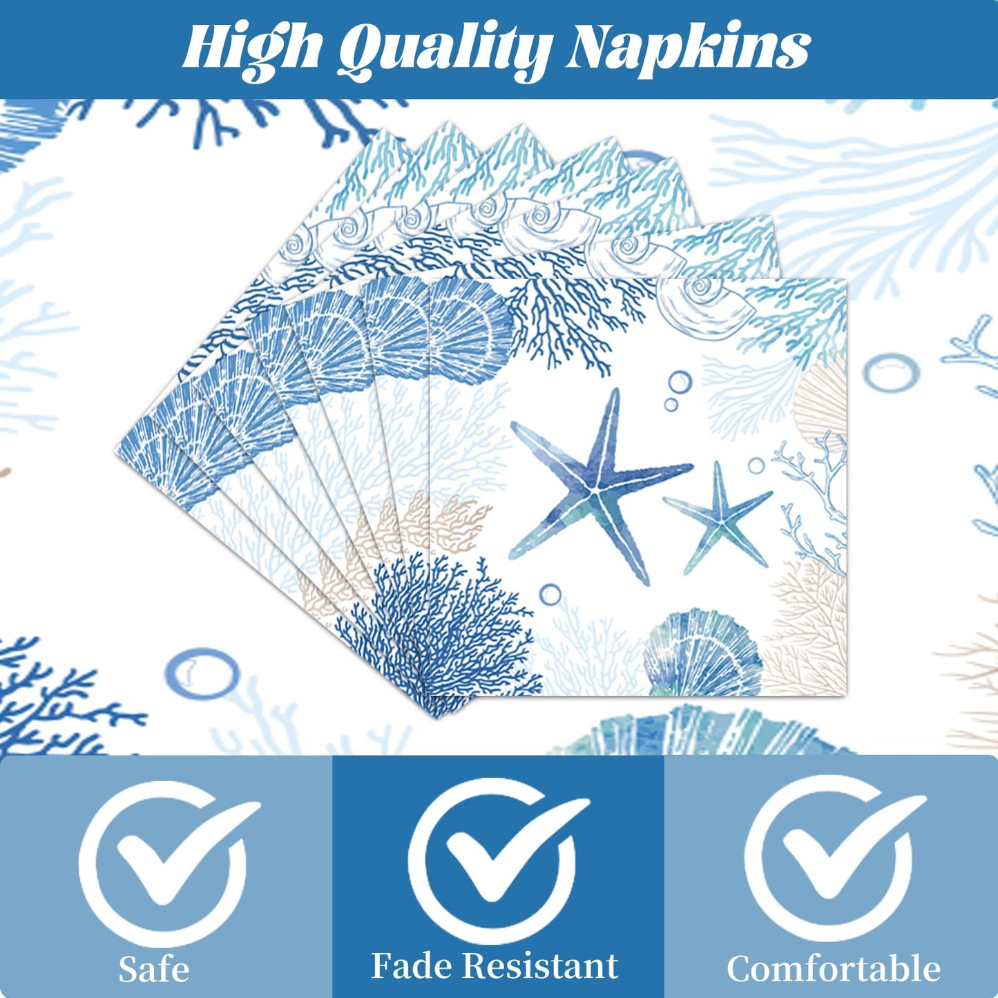 Rakuto Ocean Themed Party Decorations – 96pc Beach Tableware Set Serves 24