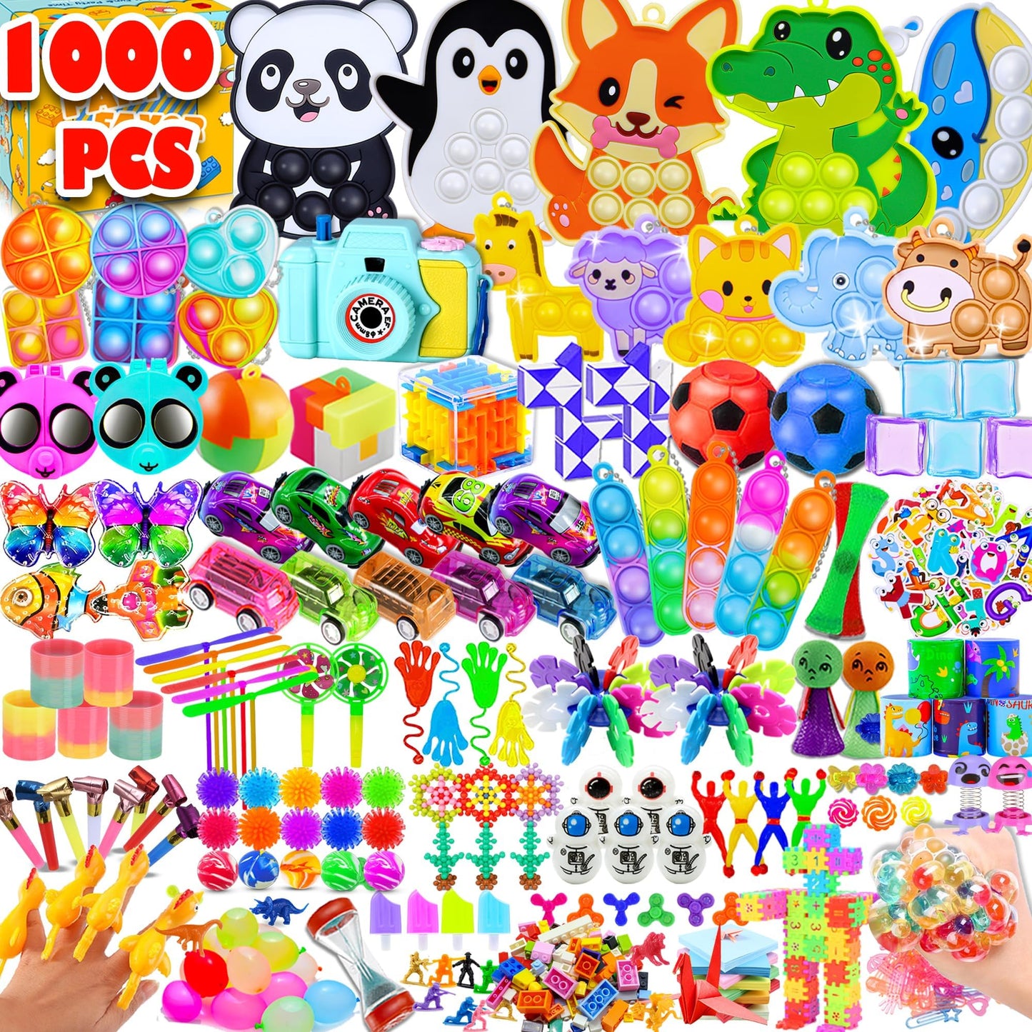 RALLYPANDA 1000+ Party Favors & Fidget Toys Pack for Kids – Classroom Rewards