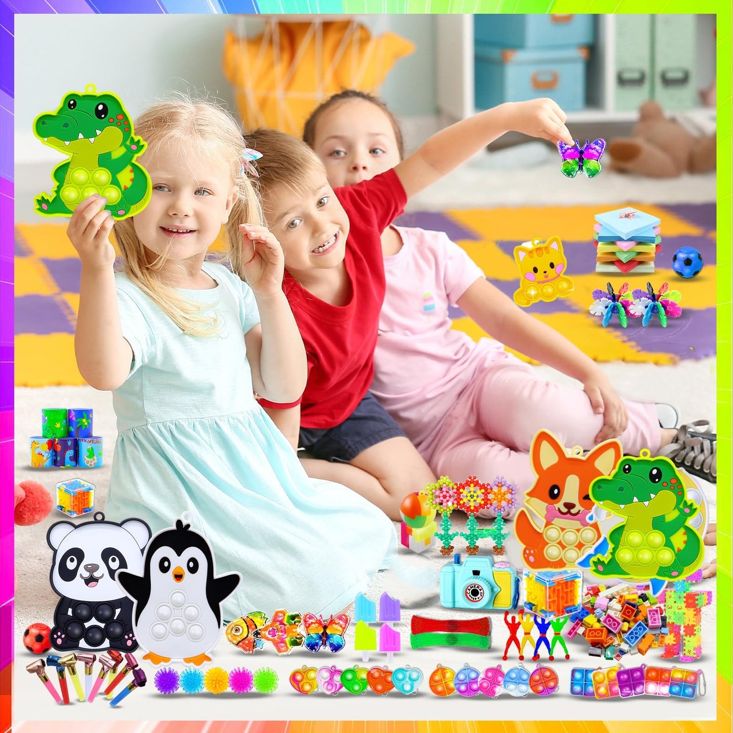 RALLYPANDA 1000+ Party Favors & Fidget Toys Pack for Kids – Classroom Rewards