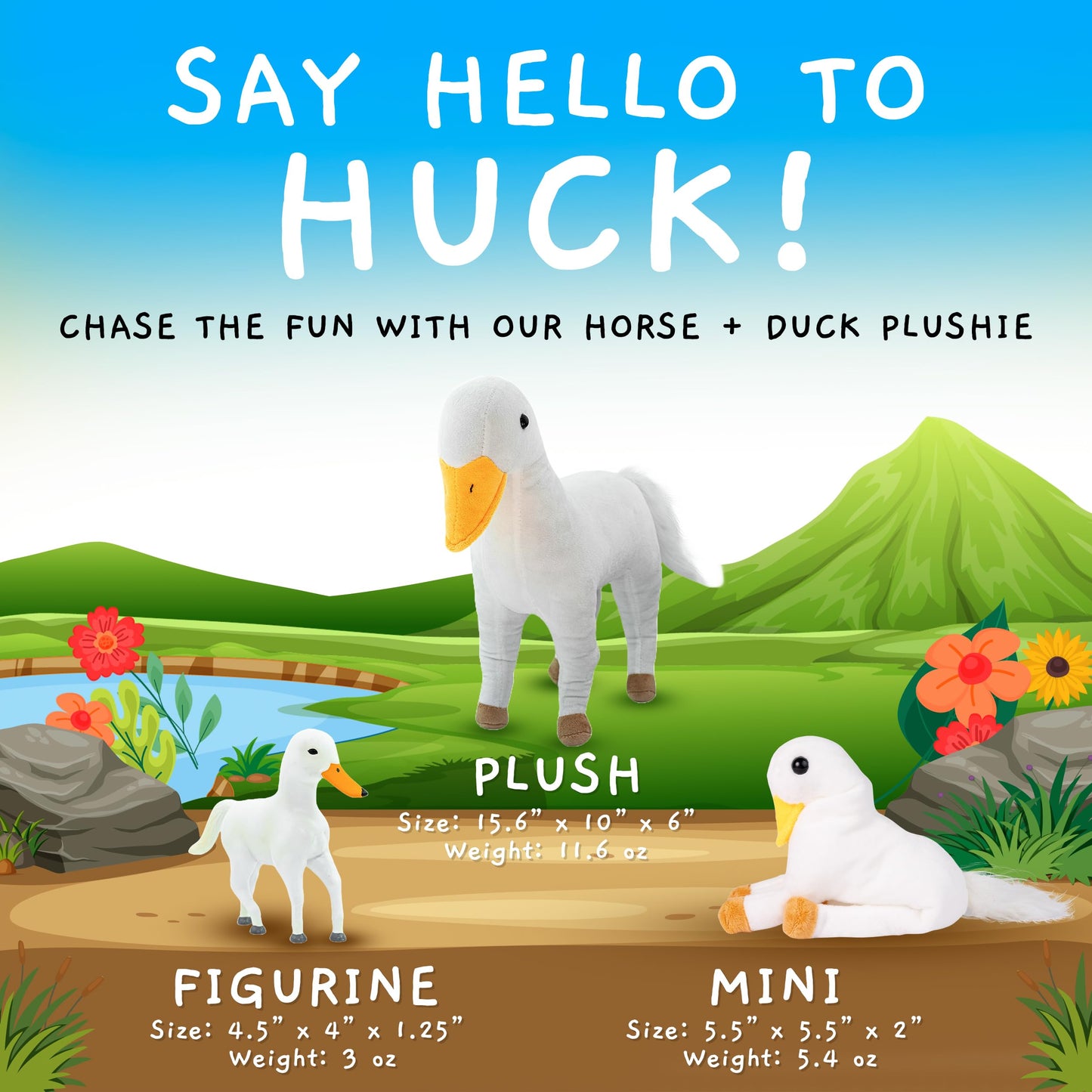 Randimals Horse & Duck Hybrid Plush Toy - Soft, Huggable Mixed-Animal Stuffed Animals for Kids