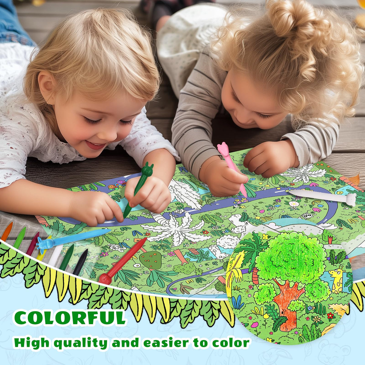 R&DLanci Animal Crayons for Toddlers – 11-Color Washable Set with Eraser & Drawing Paper