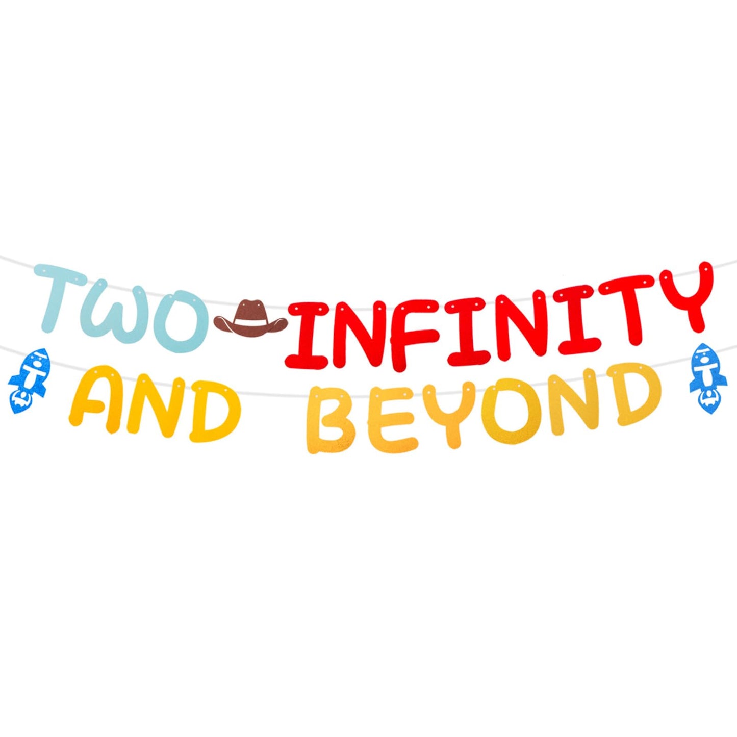 RANERVZ Two Infinity and Beyond Banner - Toy-Inspired 2nd Birthday Decor