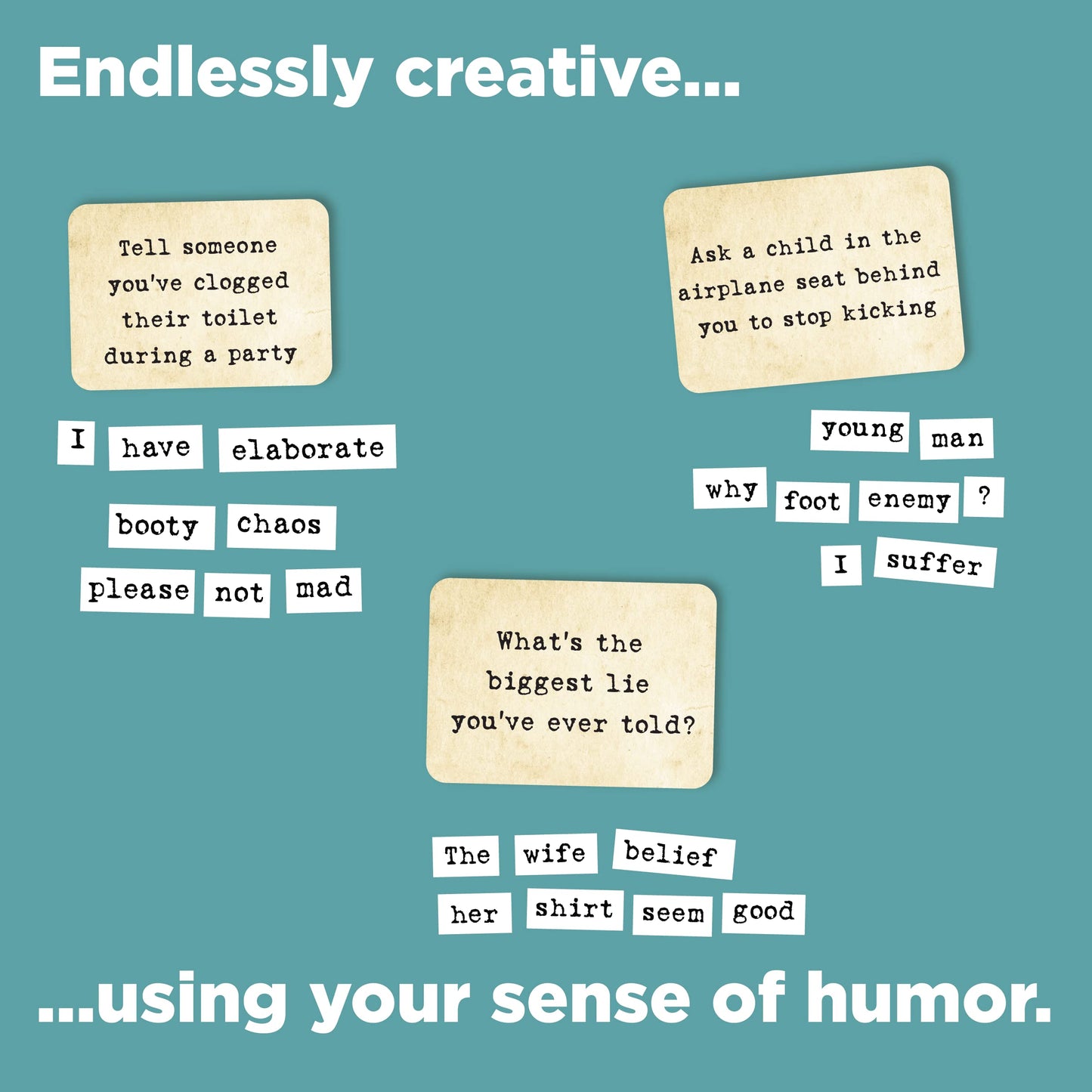 Ransom Notes - The Ridiculous Word Magnet Party Game for 3+ Players