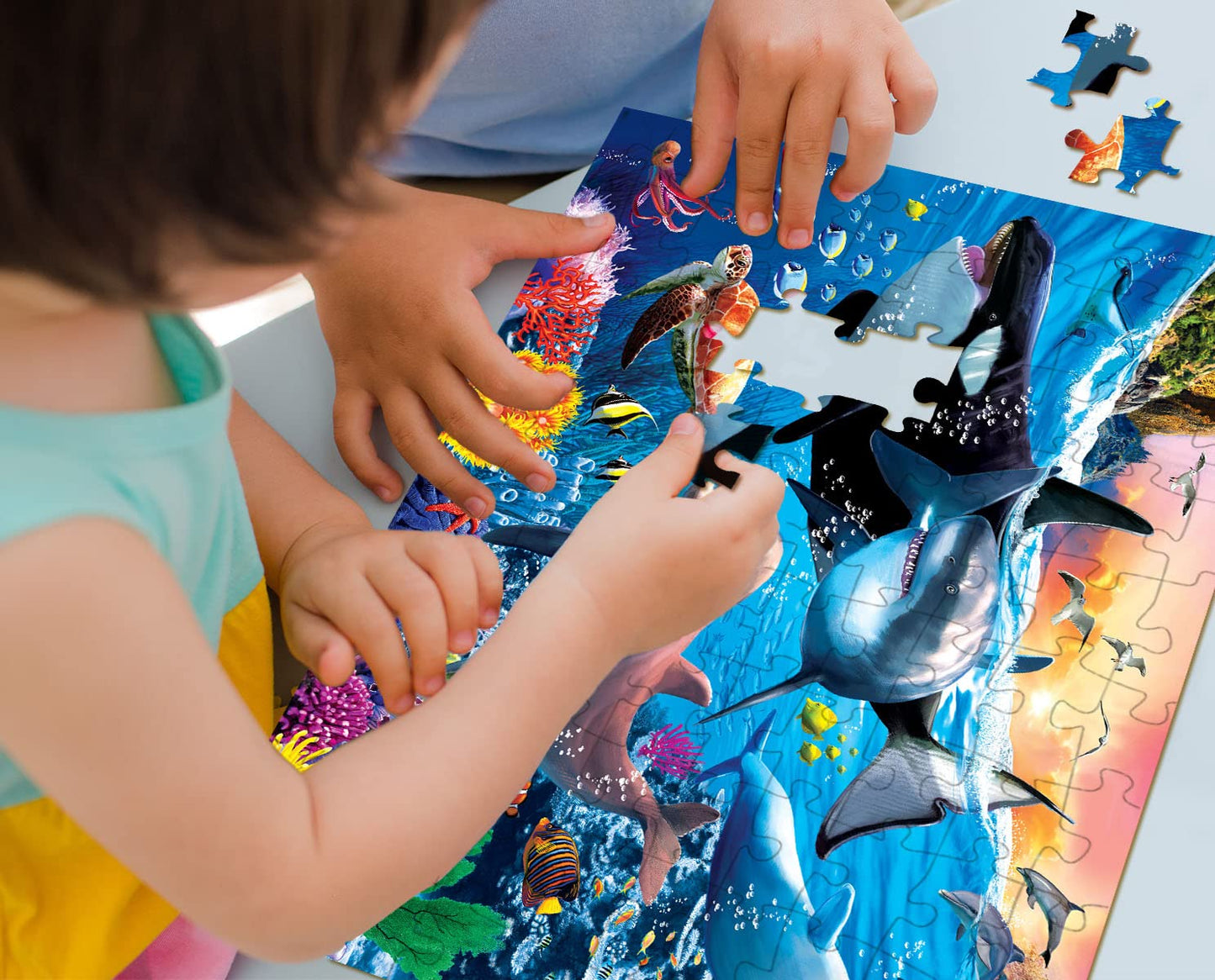 RANSUNN Underwater World 100-Piece Jigsaw Puzzle for Kids 4-8 | Educational Puzzles