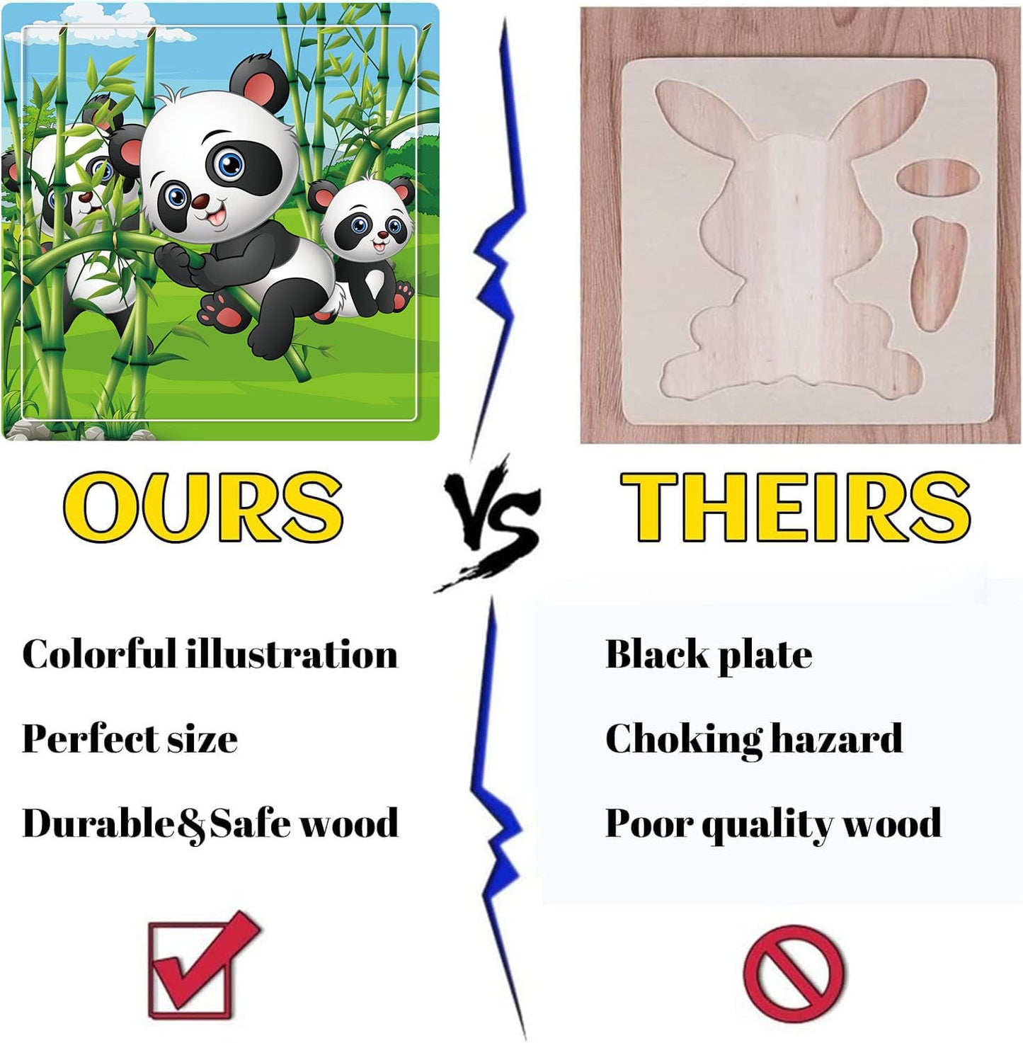 RANSUNN Wooden Animal Puzzles for Kids 3-5 - 16-Piece Colorful Puzzles (9-Pack)