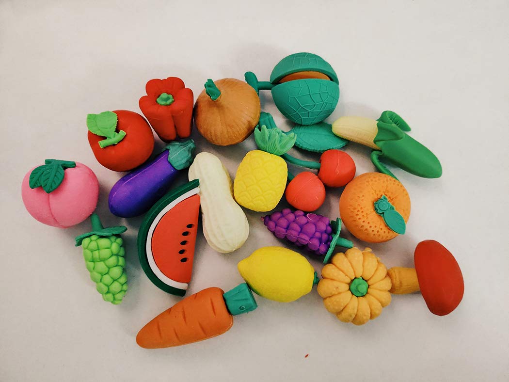 Ranvi 30PCS Kids Puzzle Erasers – Vegetable-Themed Mini Erasers for Rewards, Parties & School