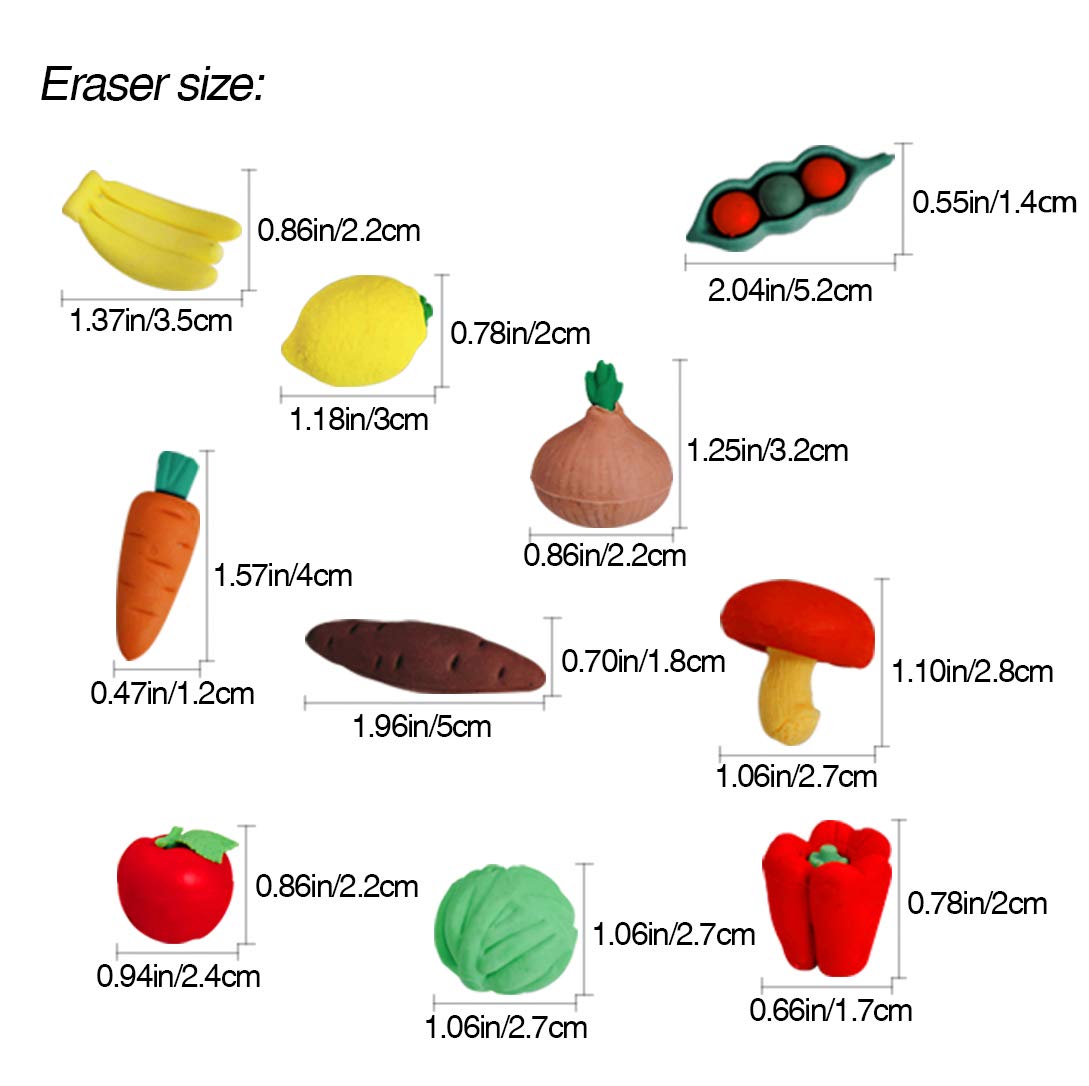 Ranvi 30PCS Kids Puzzle Erasers – Vegetable-Themed Mini Erasers for Rewards, Parties & School