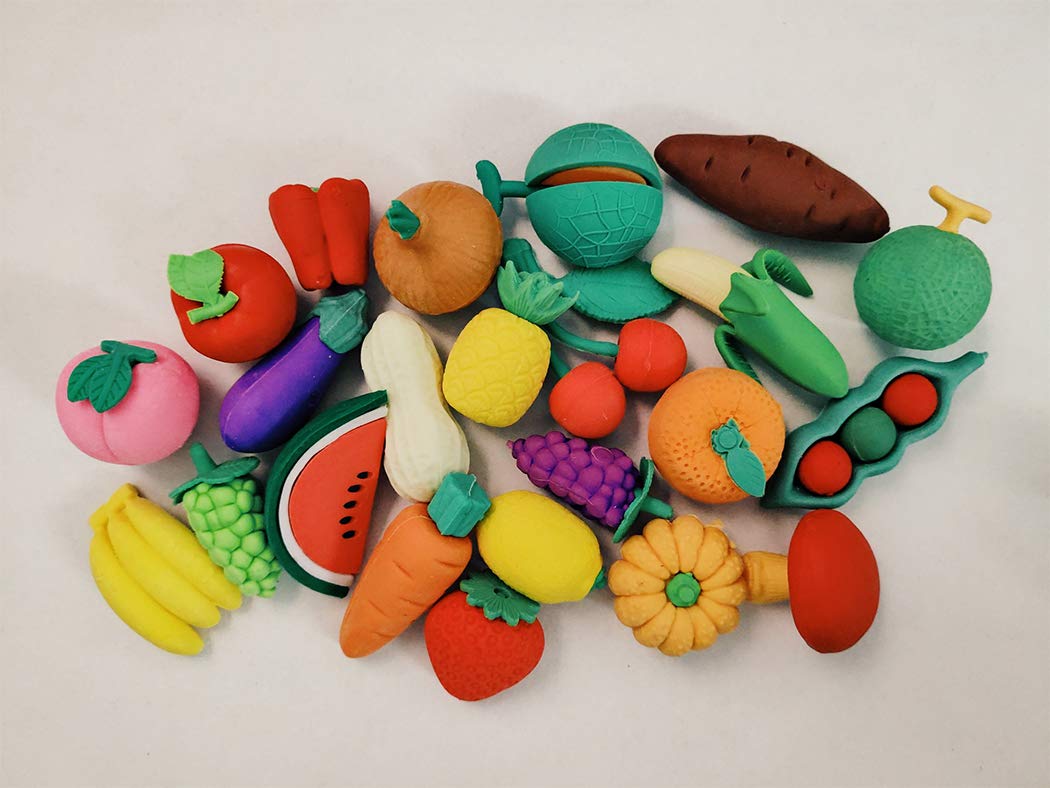 Ranvi 30PCS Kids Puzzle Erasers – Vegetable-Themed Mini Erasers for Rewards, Parties & School