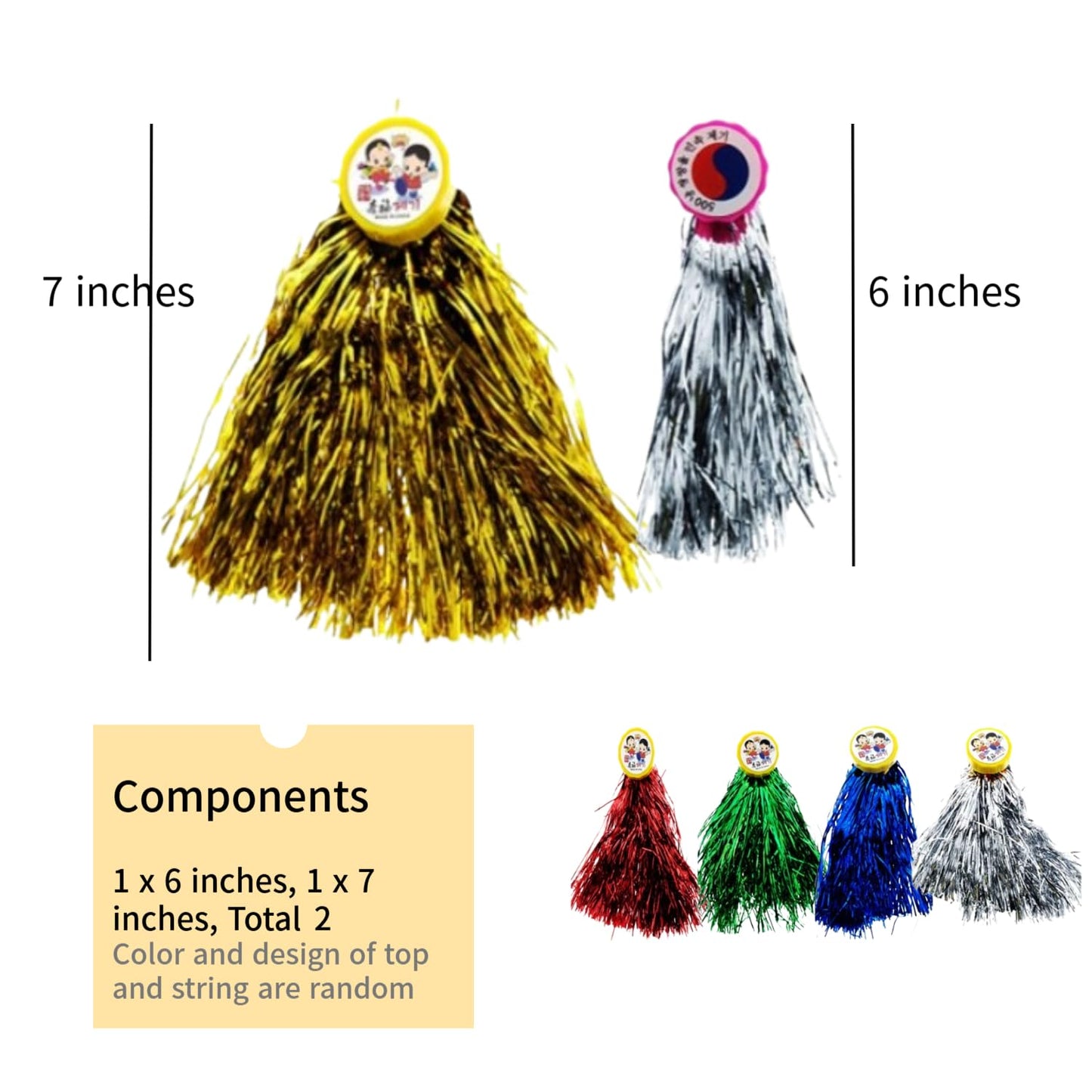 RaoNEE Korean Squid Traditional Play Game 5-Piece Set: Ddakji, Biseokchigi, Gong-gi, Paeng-y, Jegi