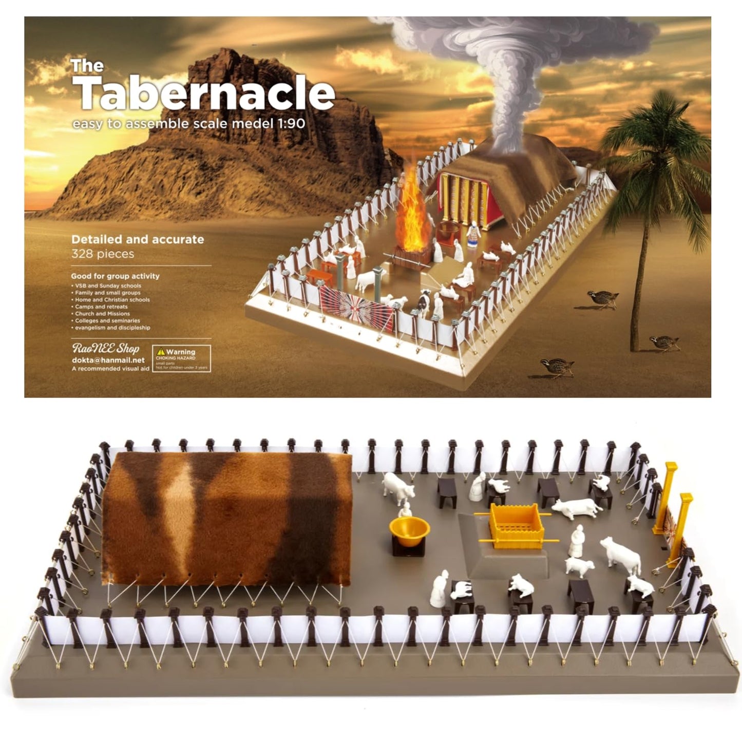 RaoNEE The Tabernacle Model Kit 1:90 Scale – Educational Bible Model (328 Pieces)