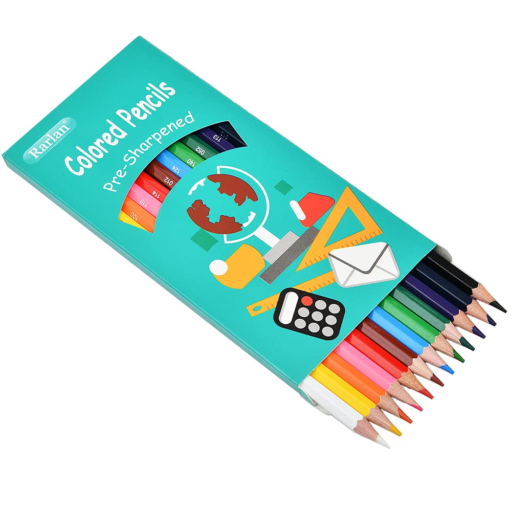 Rarlan Colored Pencils Bulk — Pre-Sharpened 12 Colors, 96 Packs (1152 Count)