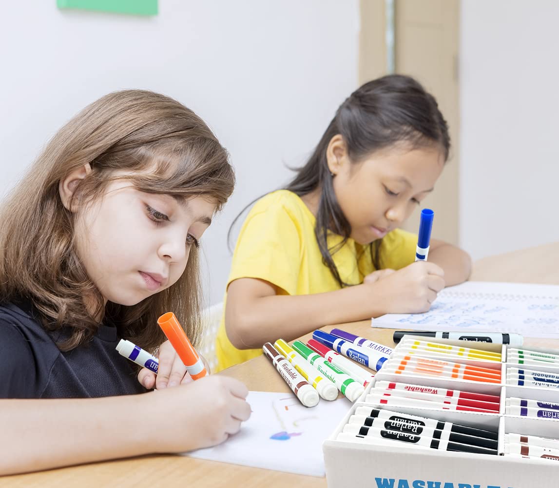 Rarlan Washable Markers Bulk – 160 Count, 8 Colors, Classroom Pack