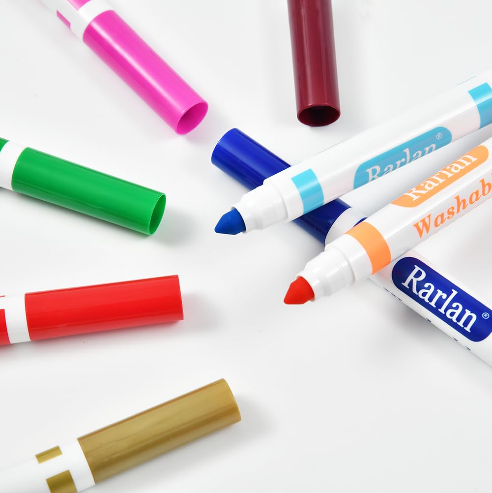 Rarlan Washable Markers Bulk – 144 Count, 48 Colors in 3 Boxes
