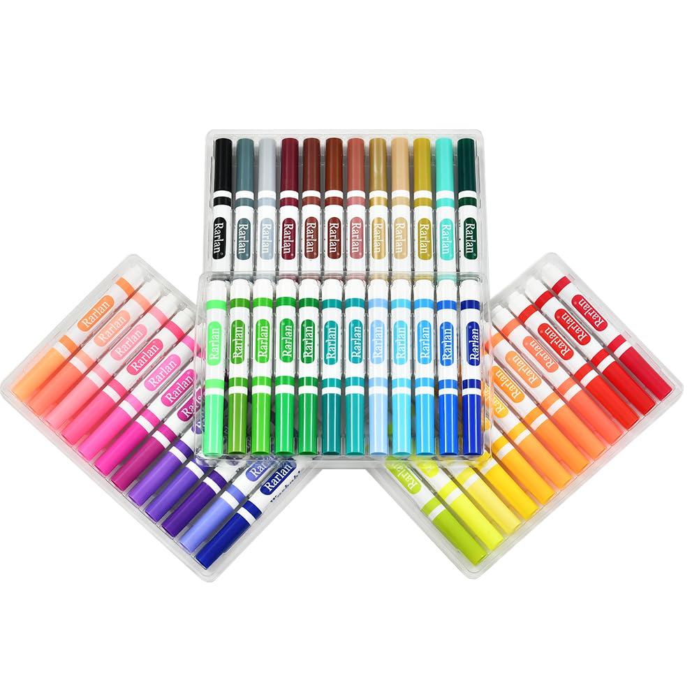 Rarlan Washable Markers Bulk – 144 Count, 48 Colors in 3 Boxes