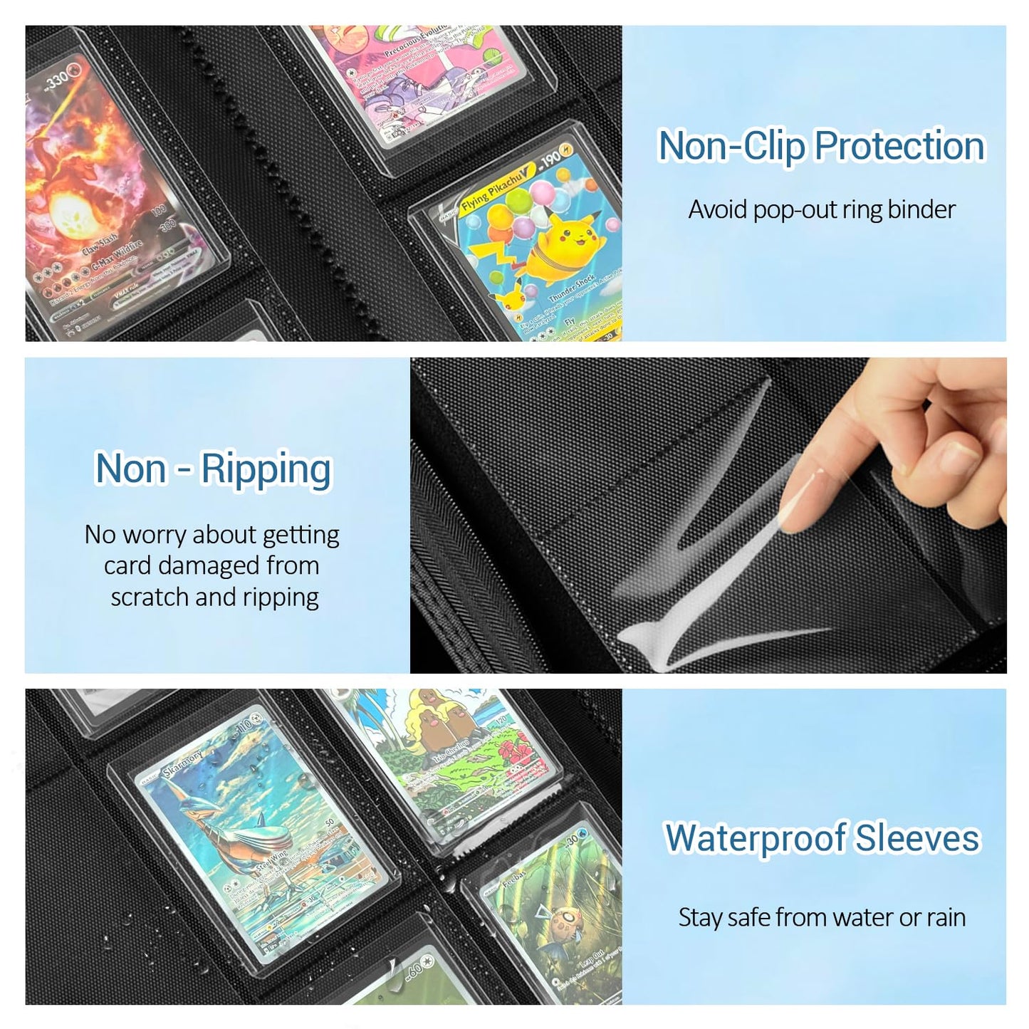 Ravaver Toploader Binder – Oversized 9-Pocket 252-Sleeve Trading Card Holder (3x4 Toploader) – Turtle Edition