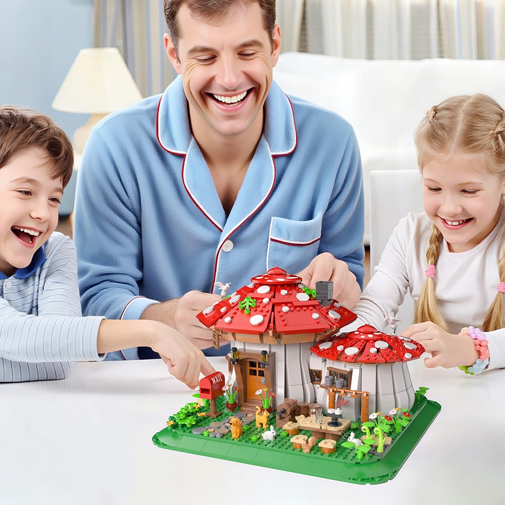 RAVAYO Mushroom House Blocks – 1621 Pcs, Gift for Adults & Teens