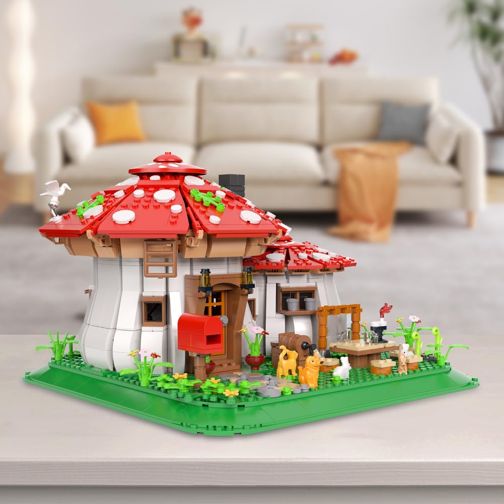 RAVAYO Mushroom House Blocks – 1621 Pcs, Gift for Adults & Teens