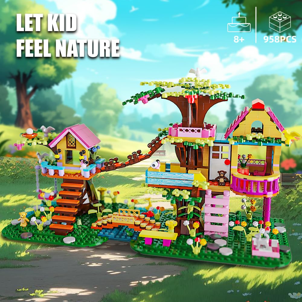 RAVAYO Creative Tree Building Set, 958pcs – Mini Brick Toy for Kids Aged 10-14
