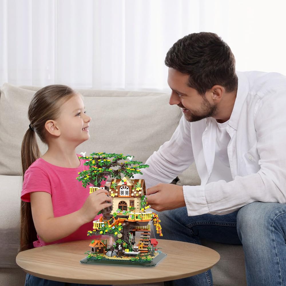 RAVAYO Forest Tree Building Blocks Set with LED | Creative Adult Toy, 1877 Pieces