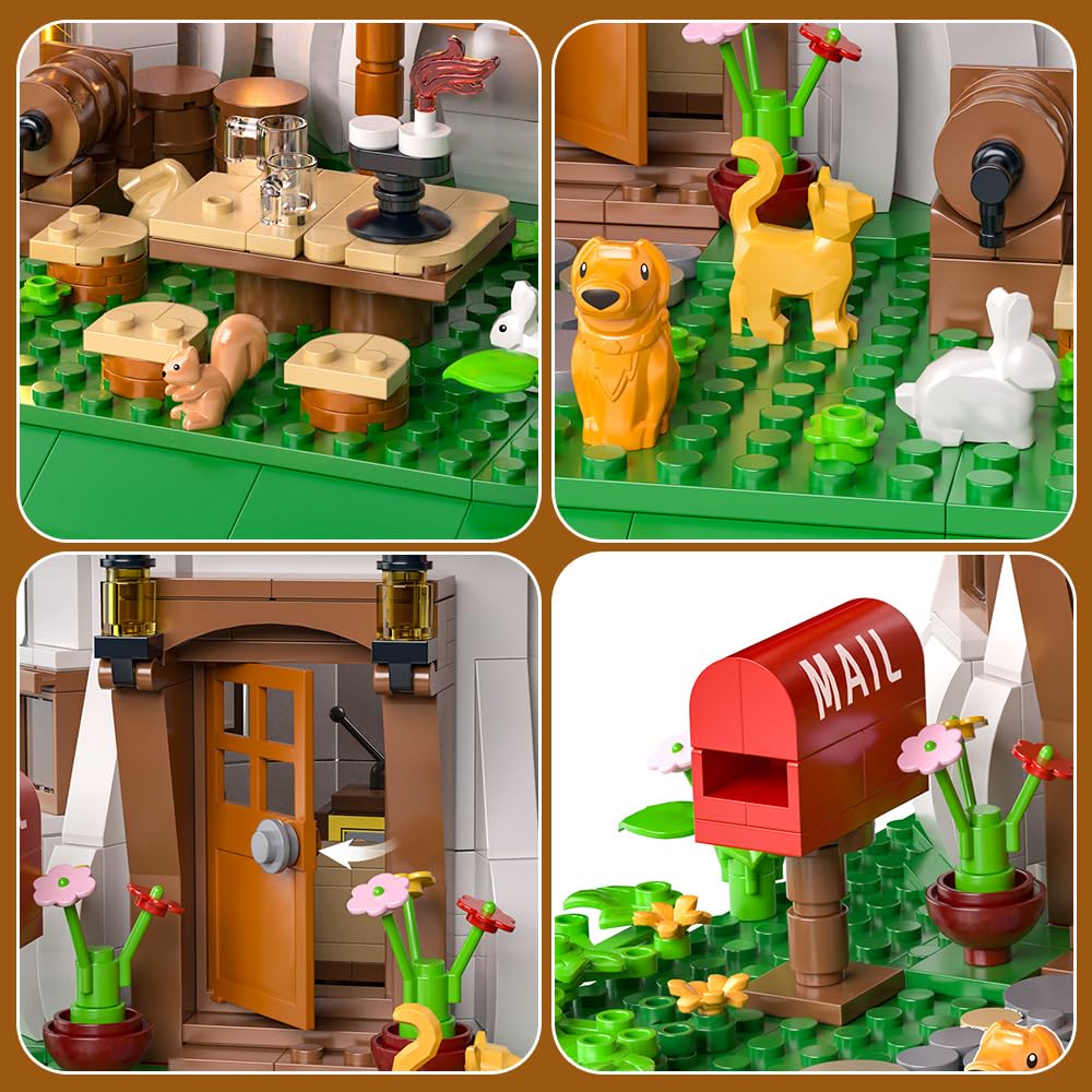 RAVAYO Mushroom House Blocks – 1621 Pcs, Gift for Adults & Teens