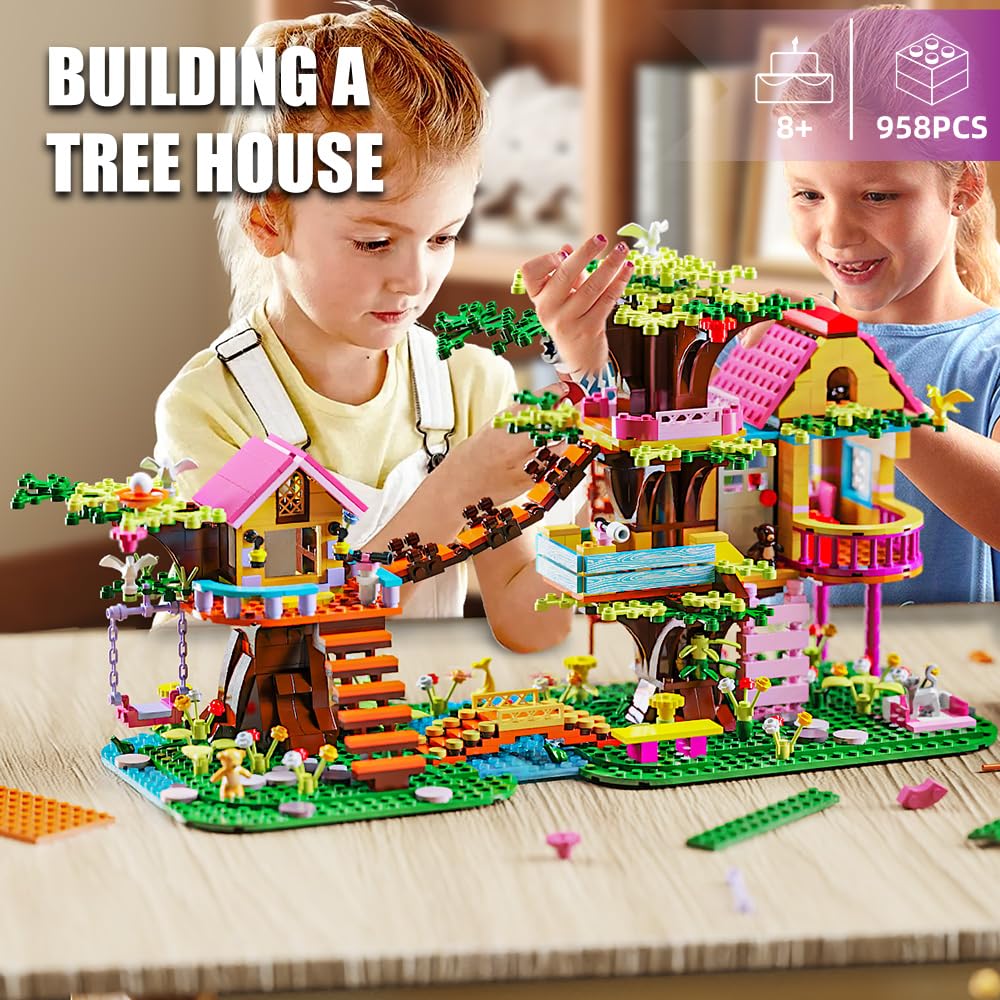 RAVAYO Creative Tree Building Set, 958pcs – Mini Brick Toy for Kids Aged 10-14