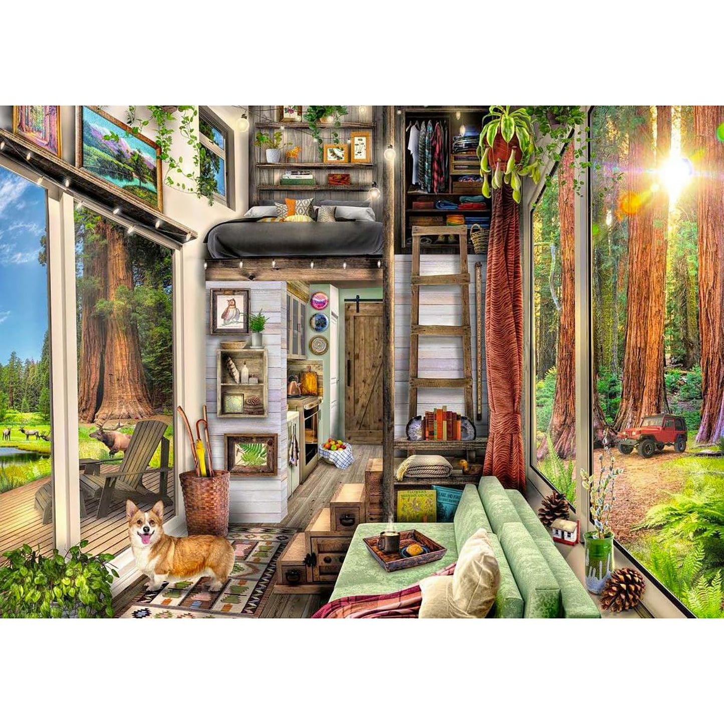 Ravensburger Redwood Forest Tiny House 1000-Piece Puzzle for Adults – Handcrafted in Germany, Superior Interlocking