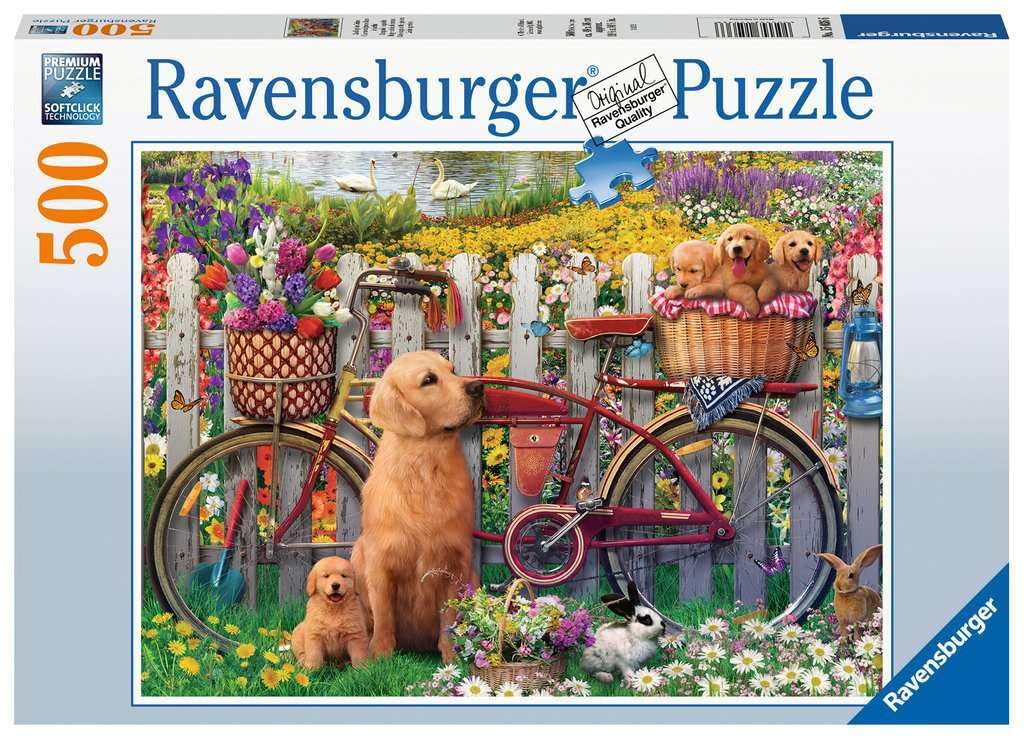 Ravensburger 15036 Cute Dogs in the Garden – 500 Piece Puzzle for Adults | Unique Pieces, Interlocking Fit