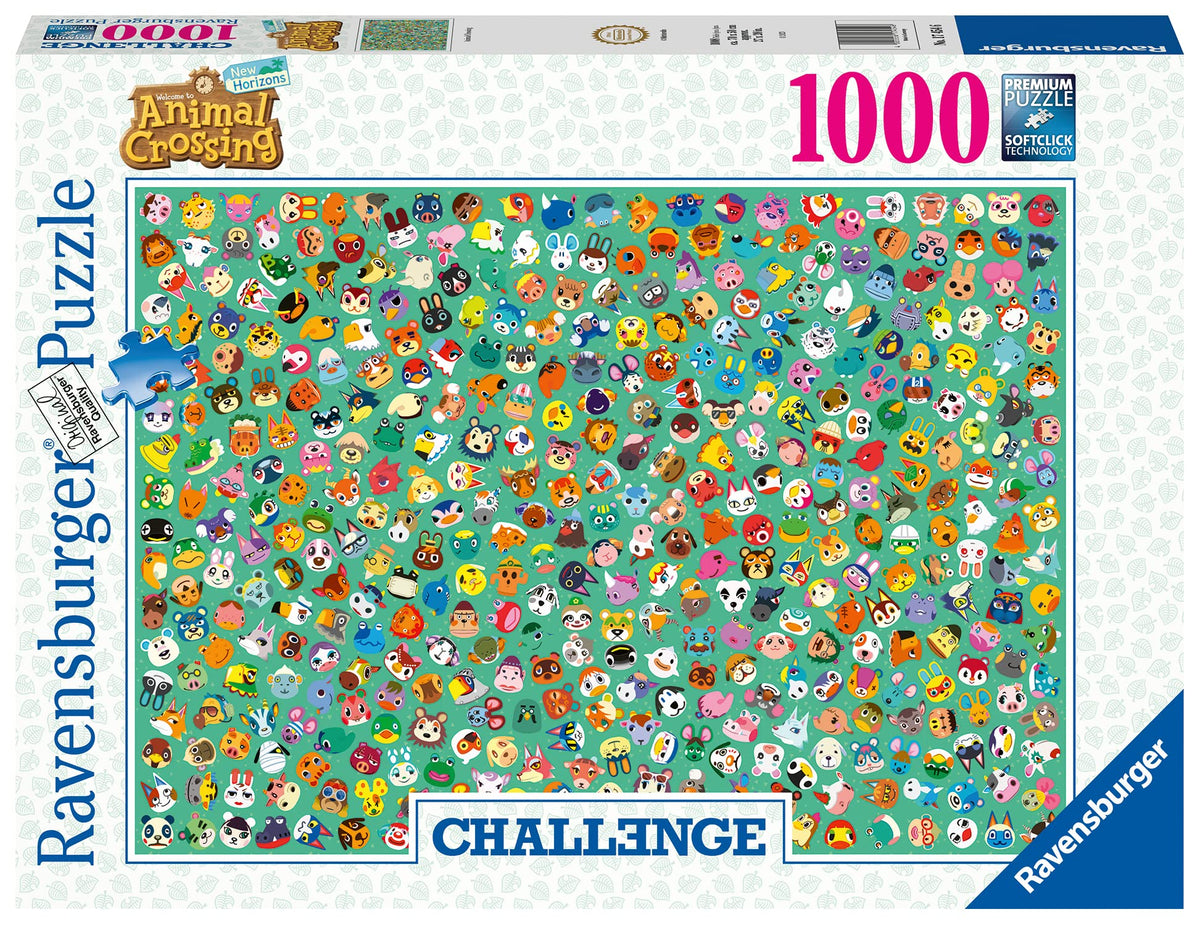 Ravensburger Animal Crossing Jigsaw Puzzle – 1000 Pieces, Challenge Edition, White