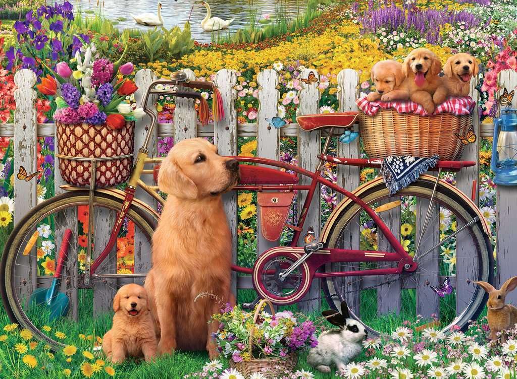 Ravensburger 15036 Cute Dogs in the Garden – 500 Piece Puzzle for Adults | Unique Pieces, Interlocking Fit