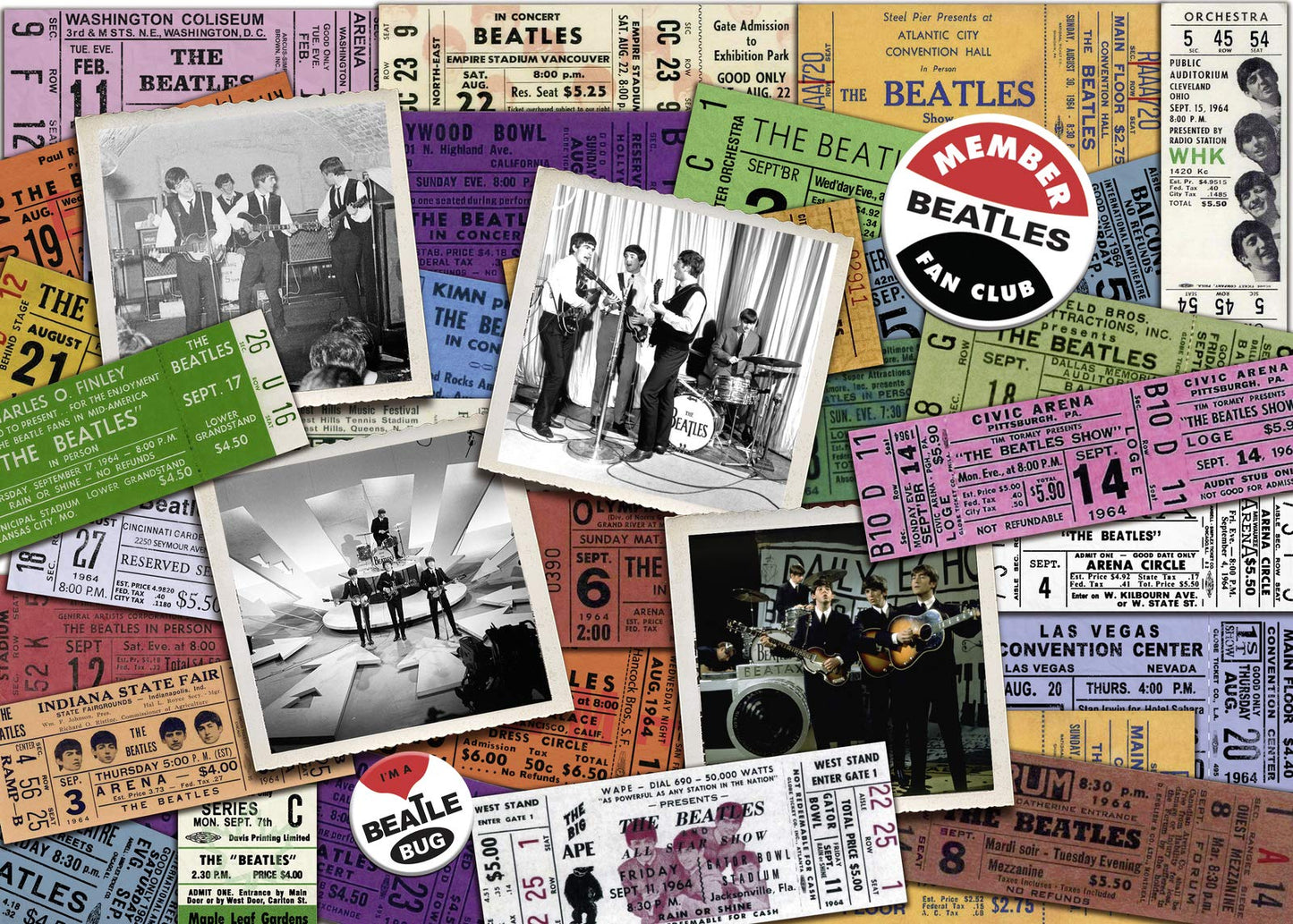 Ravensburger The Beatles Tickets 1000-Piece Jigsaw Puzzle – Unique Pieces, Softclick Precision