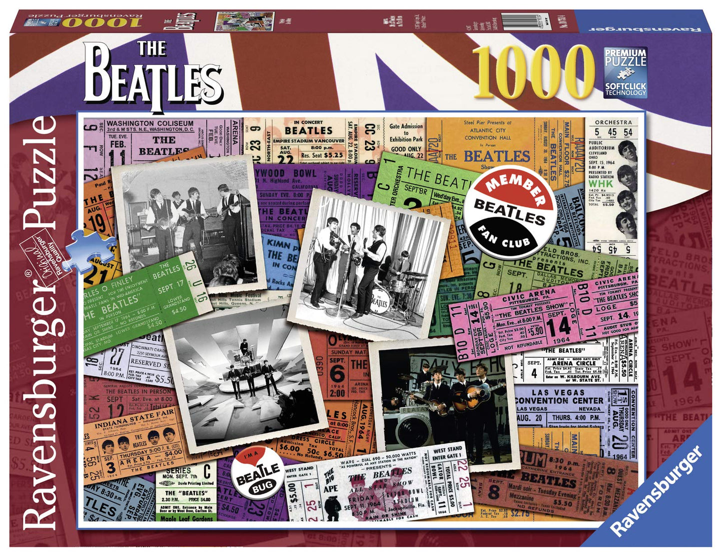 Ravensburger The Beatles Tickets 1000-Piece Jigsaw Puzzle – Unique Pieces, Softclick Precision
