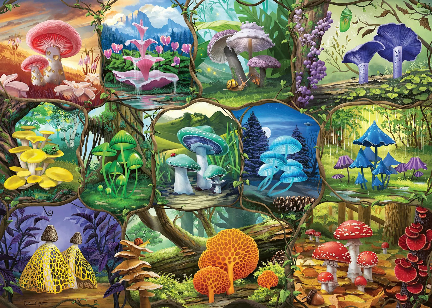 Ravensburger Beautiful Mushrooms 1000-Piece Puzzle for Adults | Unique Pieces, Softclick Interlock