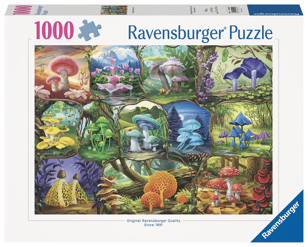 Ravensburger Beautiful Mushrooms 1000-Piece Jigsaw Puzzle – Engaging Artful Design & Superior Interlocking