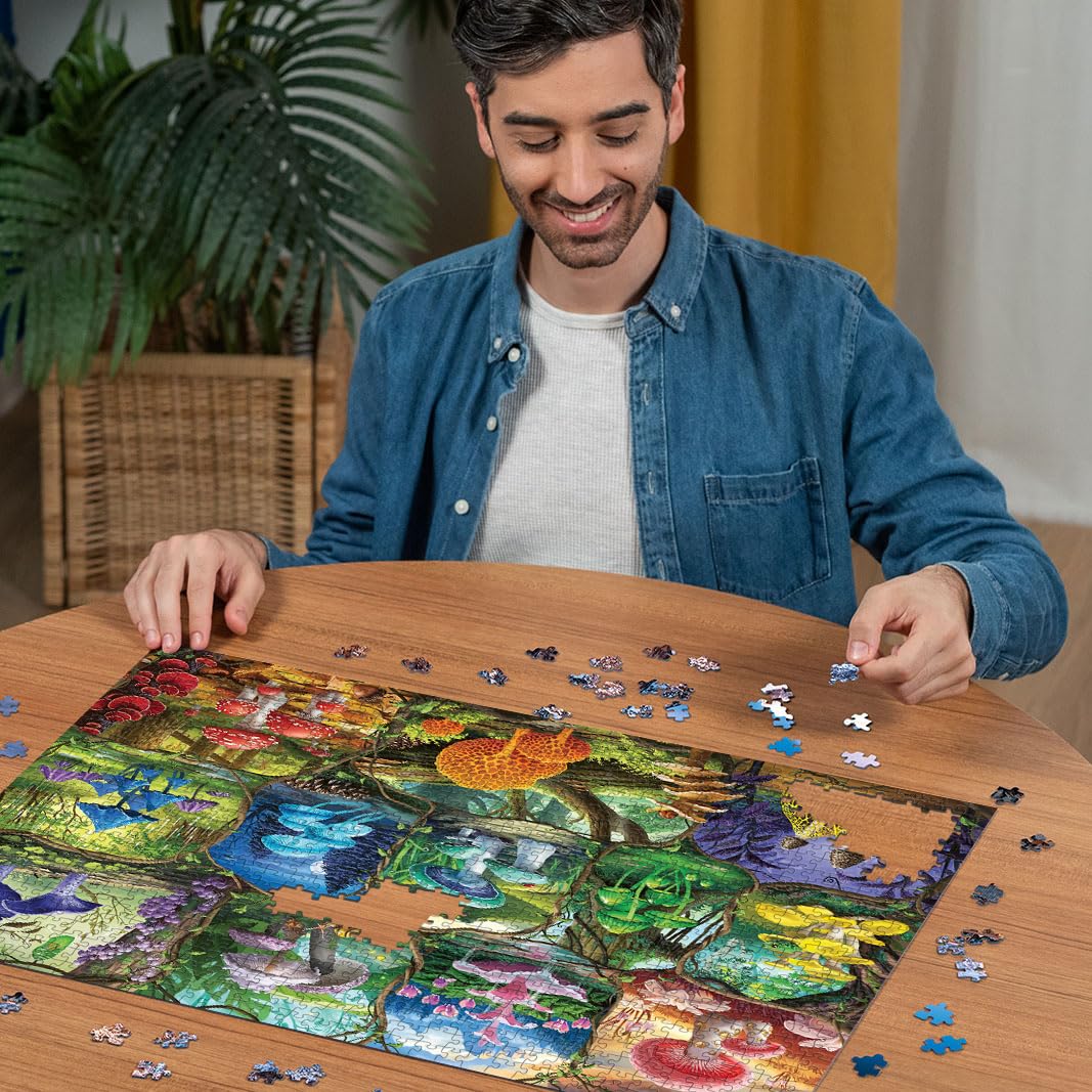 Ravensburger Beautiful Mushrooms 1000-Piece Jigsaw Puzzle – Engaging Artful Design & Superior Interlocking