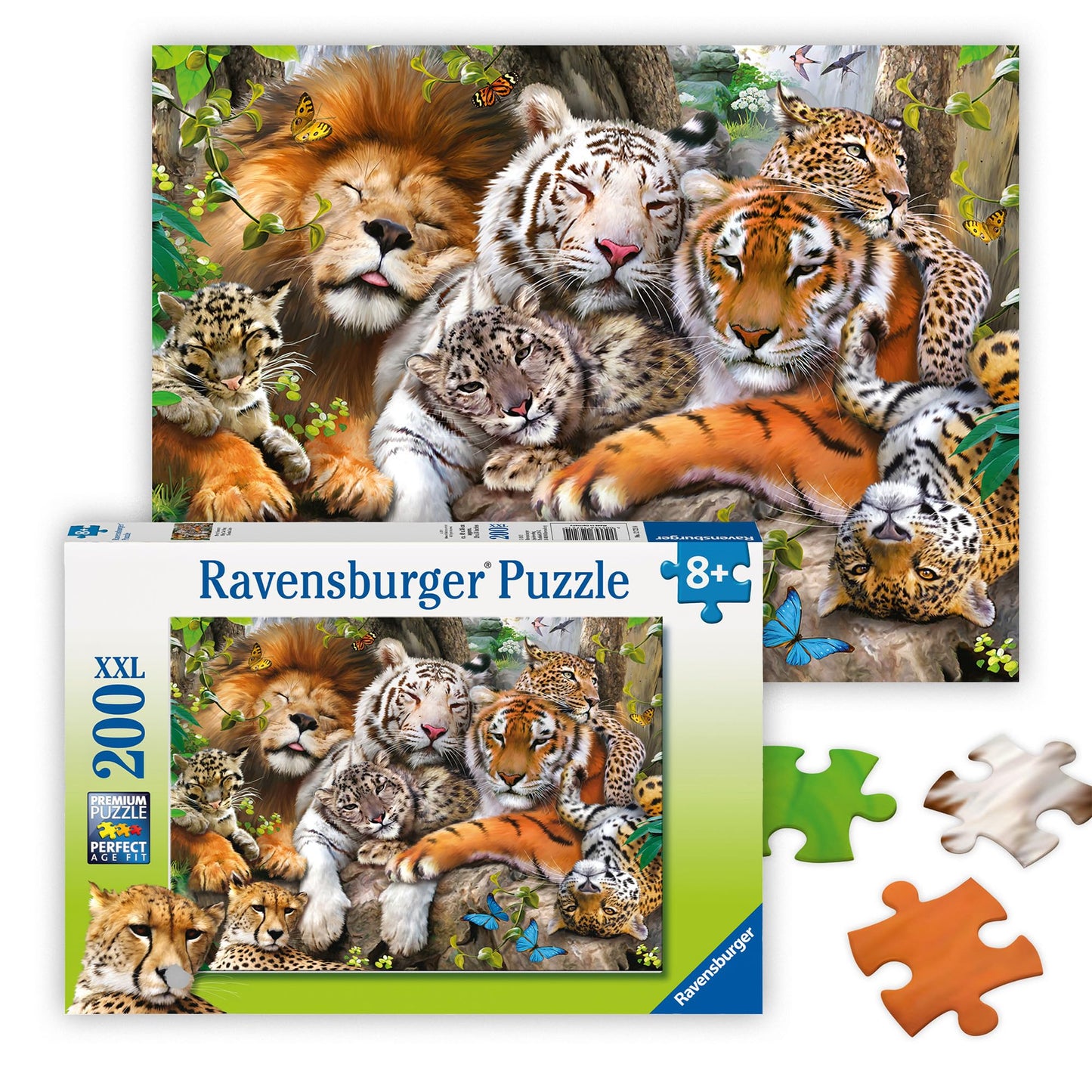 Ravensburger Big Cat Nap - 200 Piece Jigsaw Puzzle for Kids 8+ | Screen-Free Family Fun