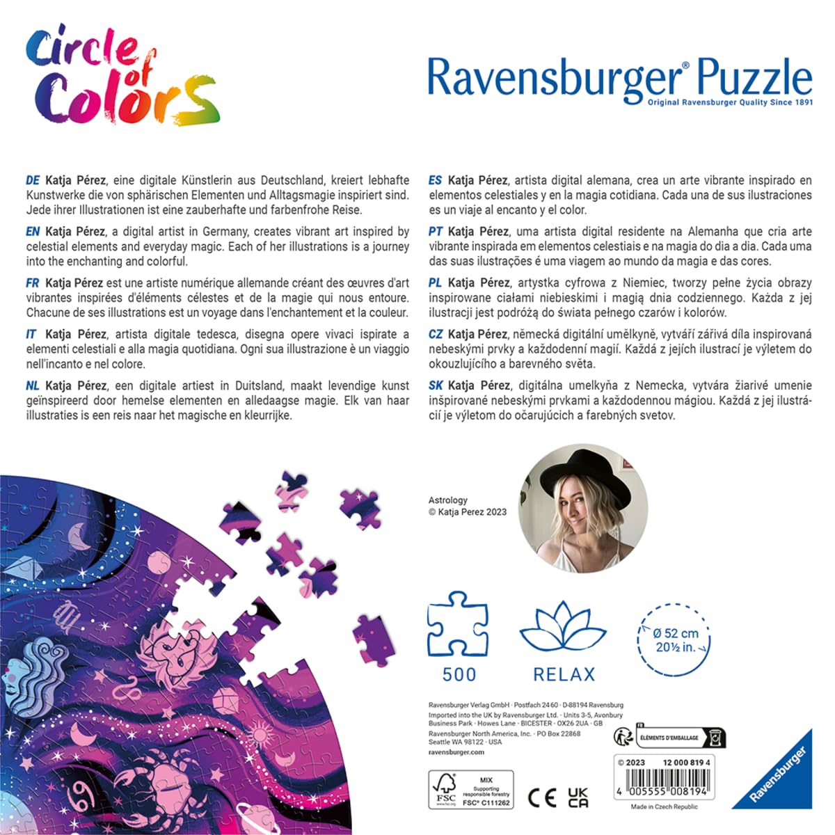 Ravensburger Circle of Colors Astrology 500-Piece Jigsaw Puzzle for Adults — Handcrafted in Germany