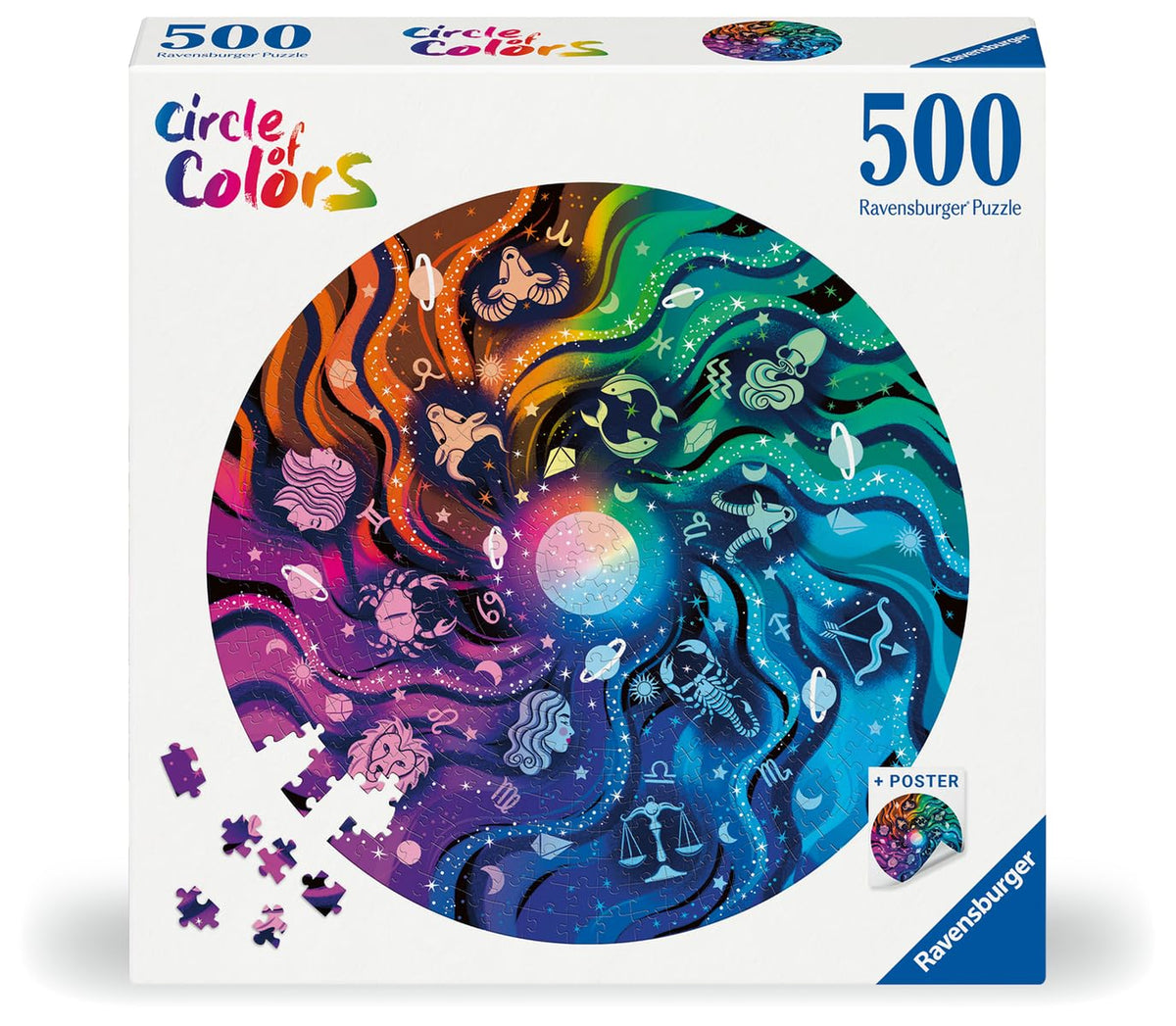 Ravensburger Circle of Colors Astrology 500-Piece Jigsaw Puzzle for Adults — Handcrafted in Germany